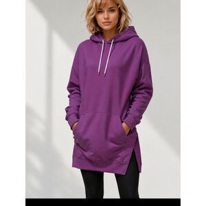 3340 New The Warmy Oversized Hoodie Dress Purple Sz Small